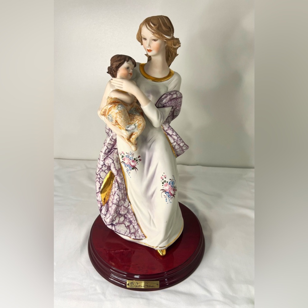 Vintage Vittorio Sabadin Mother & Child Capodimonte Statue 17”